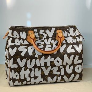 Authentic 2001 Louis Vuitton Speedy Graffiti in SILVER